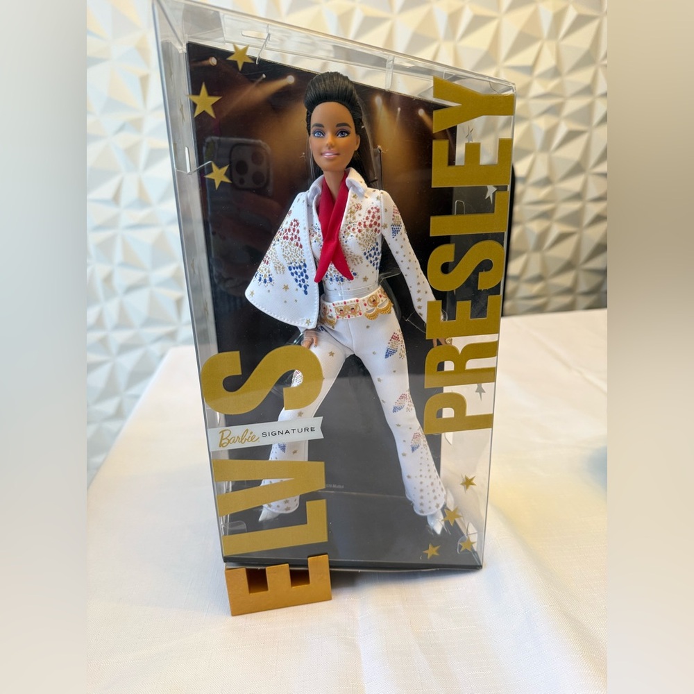 Barbie Elvis Presley Doll in White and Gold